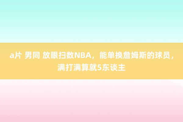 a片 男同 放眼扫数NBA，能单换詹姆斯的球员，满打满算就5东谈主