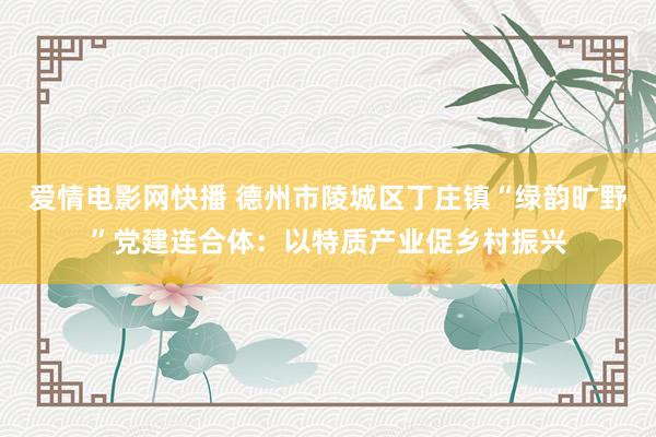 爱情电影网快播 德州市陵城区丁庄镇“绿韵旷野”党建连合体：以特质产业促乡村振兴