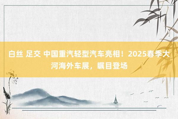 白丝 足交 中国重汽轻型汽车亮相！2025春季大河海外车展，瞩目登场