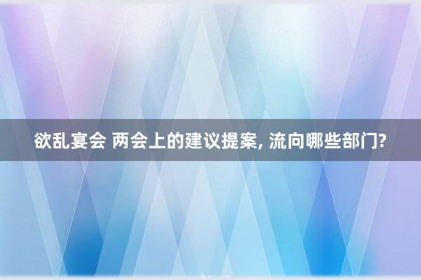 欲乱宴会 两会上的建议提案， 流向哪些部门?