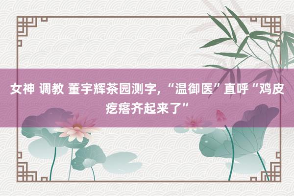 女神 调教 董宇辉茶园测字， “温御医”直呼“鸡皮疙瘩齐起来了”