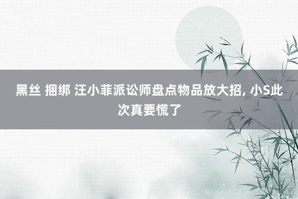 黑丝 捆绑 汪小菲派讼师盘点物品放大招， 小S此次真要慌了