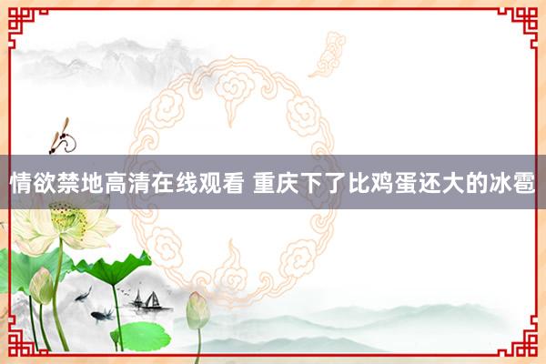 情欲禁地高清在线观看 重庆下了比鸡蛋还大的冰雹