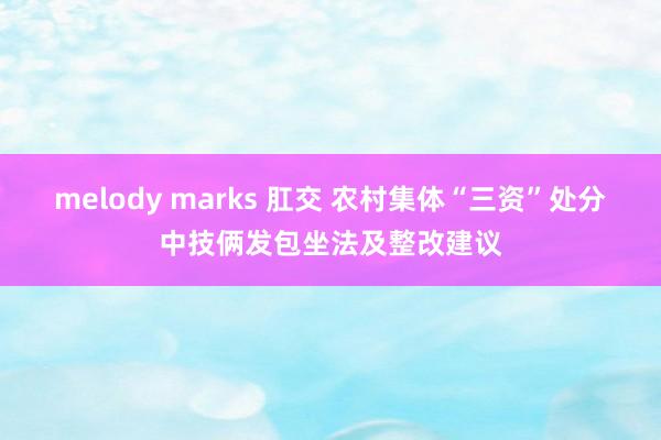 melody marks 肛交 农村集体“三资”处分中技俩发包坐法及整改建议